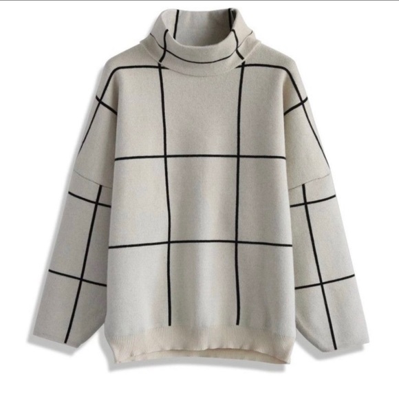 Grid Turtleneck Sweater - Picture 2 of 5